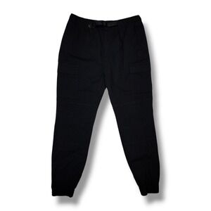 Brooklyn Cloth Black Pull On Stretch Ripstop Built-In Belt Jogger Pants Men's L